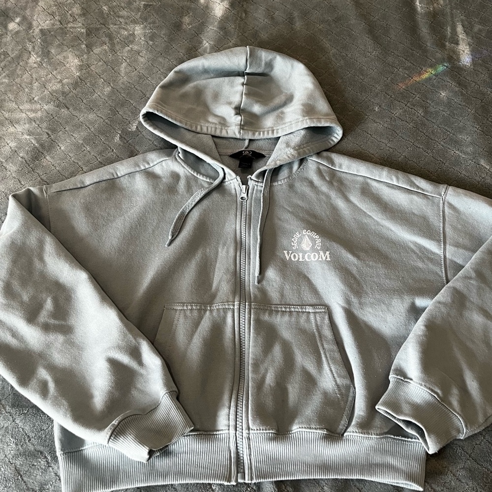 Volcom Light Gray Fleece Hoodie xs